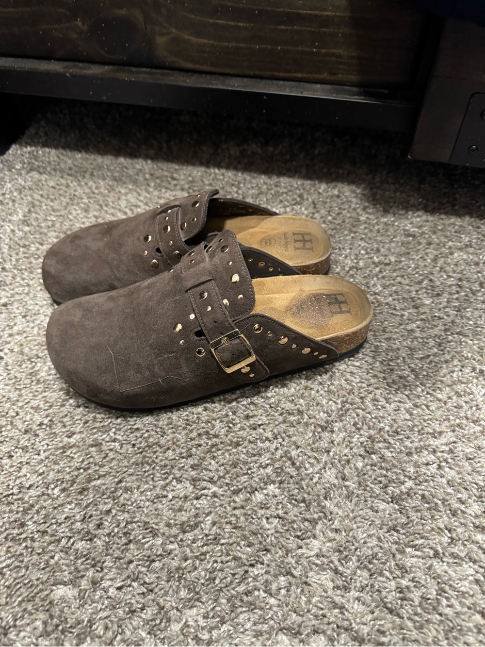 Haute Hippie Brown Suede Studded Slip-On Mules - Picture 2 of 4